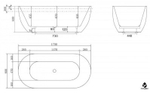 ВАННА АКРИЛОВАЯ ОТДЕЛЬНОСТОЯЩАЯ 1700*800 BELBAGNO BB70