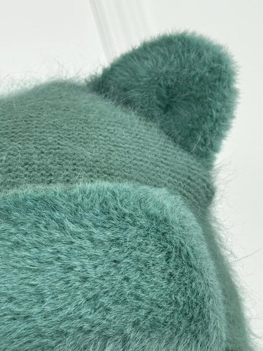 шапка зимняя вязаная с ушками ангора