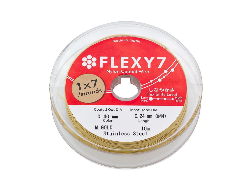 Тросик японский, ювелирный 0,40мм, золото &quot;Flexy7&quot;