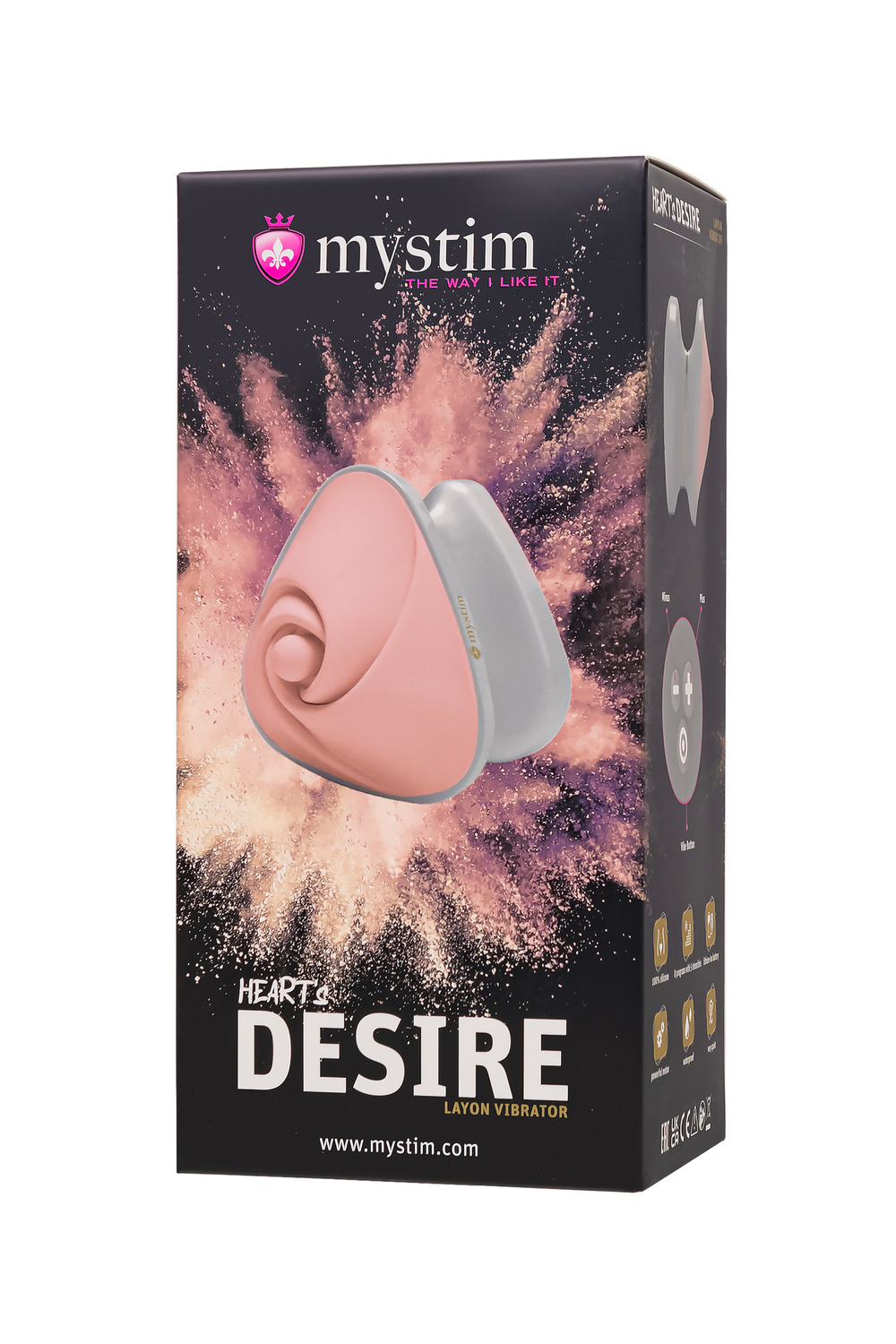 Вибратор Mystim Heart s Desire силикон,розовый, 6,7 см