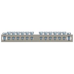 Шина ЭРА NO-224-82 PEN земля-ноль 6х9мм 14/1 никелированная с креплениями по центру | Шины N, PE, PEN