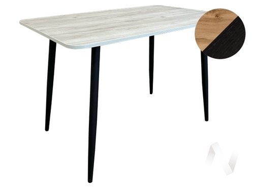 Стол Лайт прямоугольный (опоры черный/пластик дуб вотан; кромка венге)