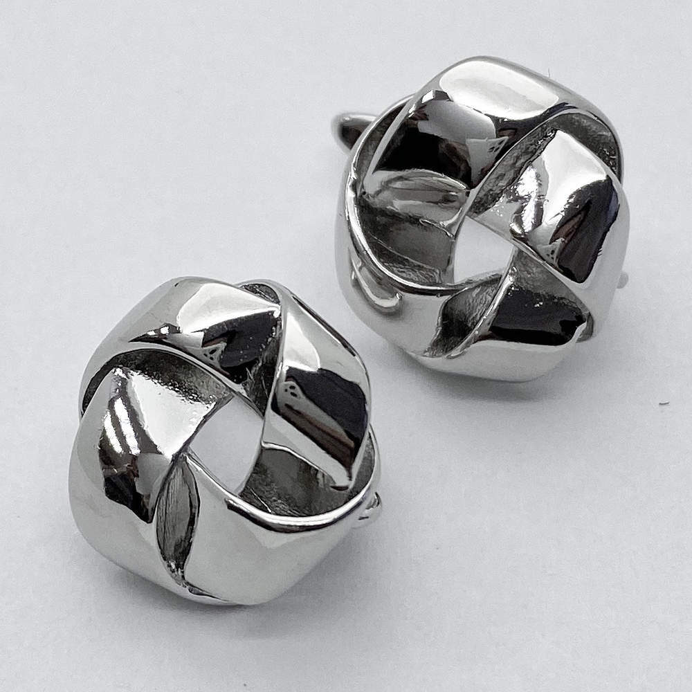 Ювелирные швензы с родиевым покрытием, размер 13*15 мм, цена за пару