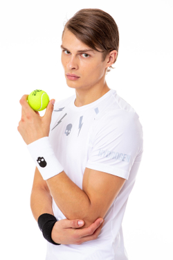 Мужская теннисная футболка Hydrogen Tech Storm Tee Man - white/reflex