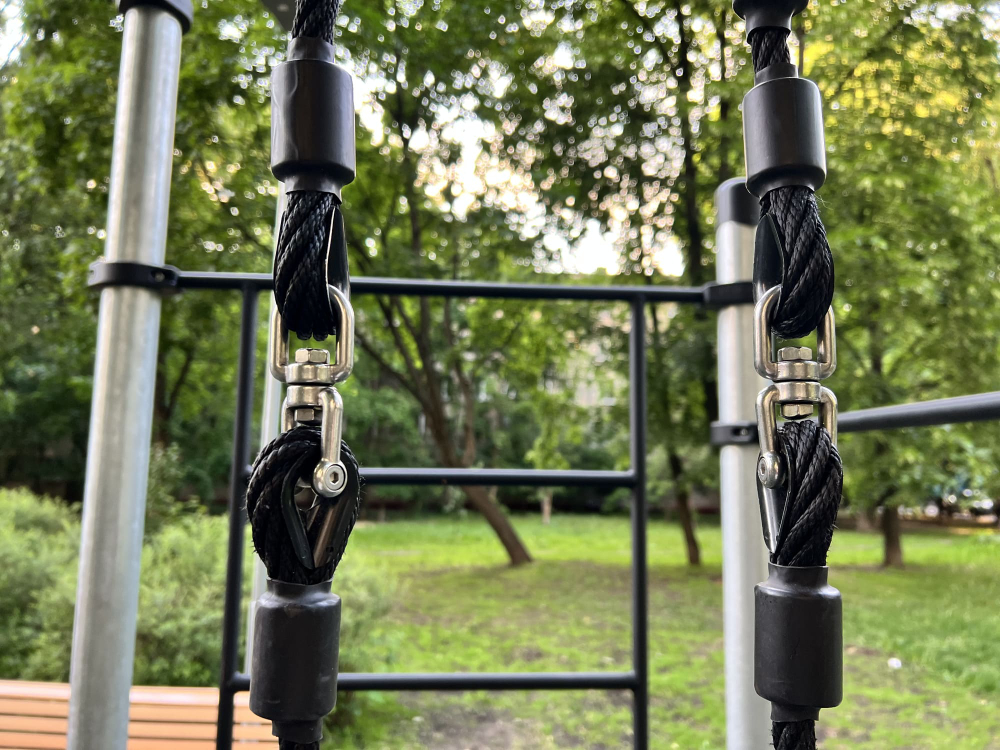 Спортивный комплекс: два турника, брусья, баскетбольный щит, кольца, шведская стенка — Сабетта