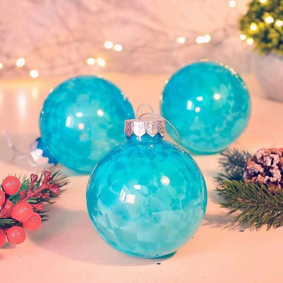 Шар новогодний 3шт 8см "Морозный узор" цвет голубой