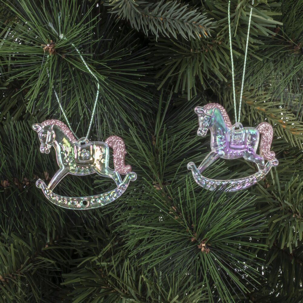 GAEM Набор из 2шт Украшение новогоднее "Лошадка", L5,5 W0,5 H4,5 см