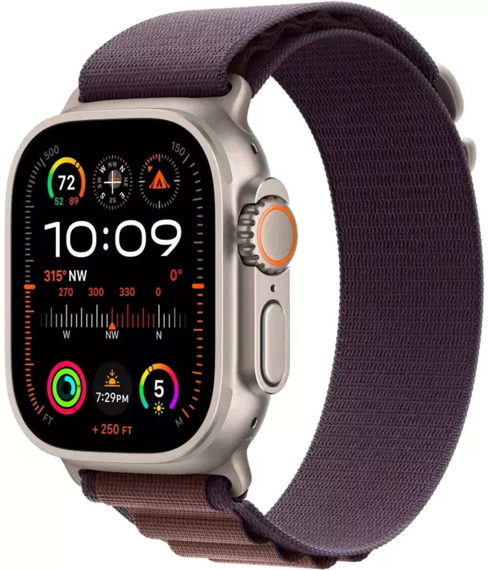 Apple Watch Ultra 2 GPS + Cellular, 49 мм, Titanium case, ремешок Alpine цвета «индиго»