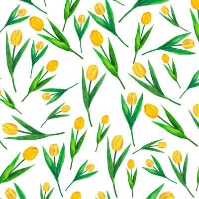 Желтые тюльпаны акварель