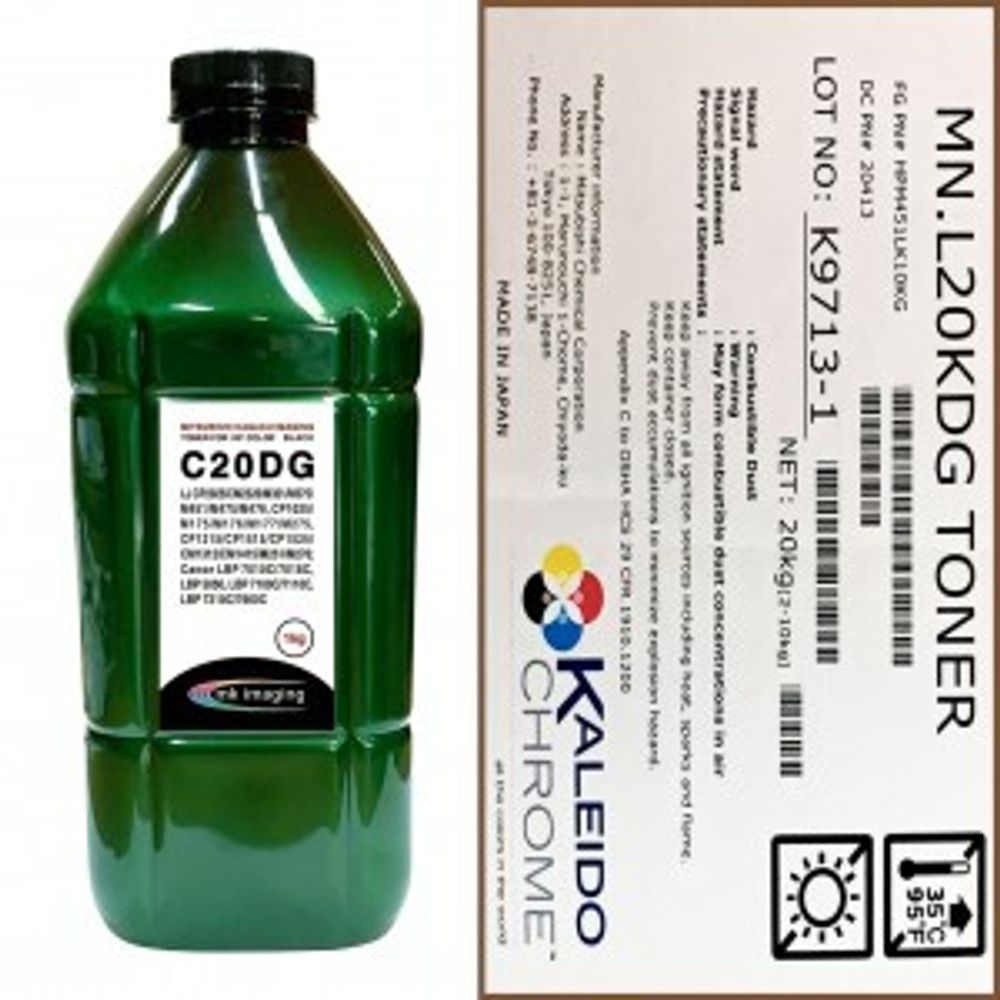 Тонер для HP Color Универсал тип C20DG (фл,1кг,ч,glossy,Chemical MKI) Green Line