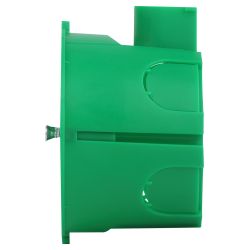 Коробка установочная ЭРА KUTS1-68-45-green зеленая 68х45мм для твердых стен с саморезами, один стыковочный узел IP20