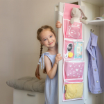 Набор для детского сада: кармашек, чехол, наклейки. Сердечки