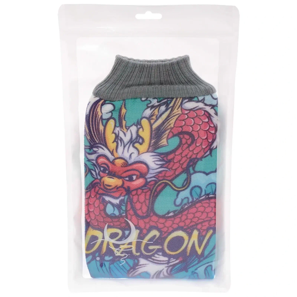 Мочалка - варежка скрaбирующая «Premium - DRAGON», 22.5*14.5*15см (ZIPпакет)