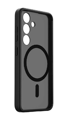 Чехол-накладка Wiwu MagSafe для Samsung Galaxy S24+ пластиковый прозрачно-черный (черная рамка)