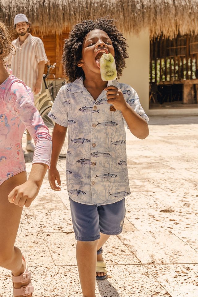 Рубашка с короткими рукавами из хлопка