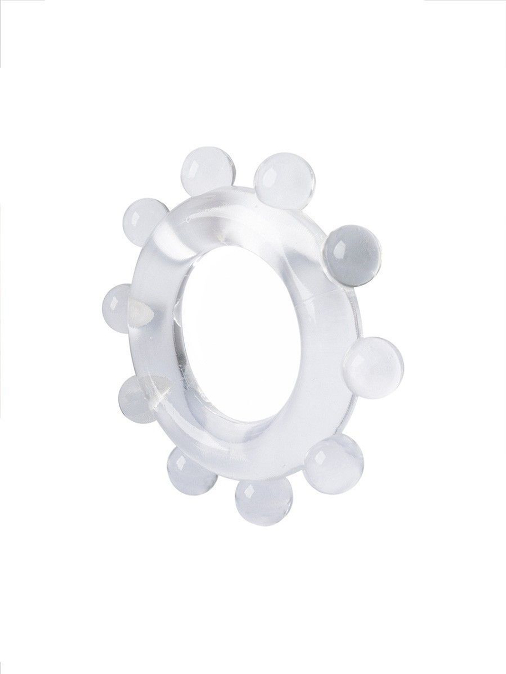 Прозрачное эрекционное кольцо со стимулирующими шариками