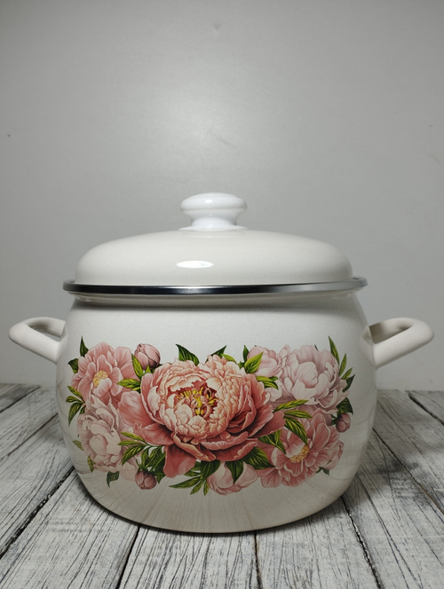 Кастрюля 5л Букет пионов сф с4216АП2/4Жм