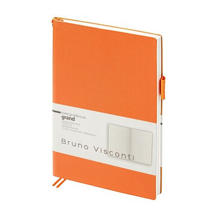 Ежедневник недат. А5 128л., мягк.пер., иск.кожа "Grand. Оранжевый" лин.