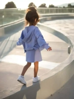 Костюм спортивный для девочки, худи, футболка и юбка