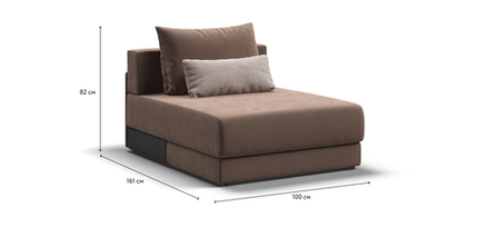 Ричмонд Модуль оттоманка Велюр Монолит мокко