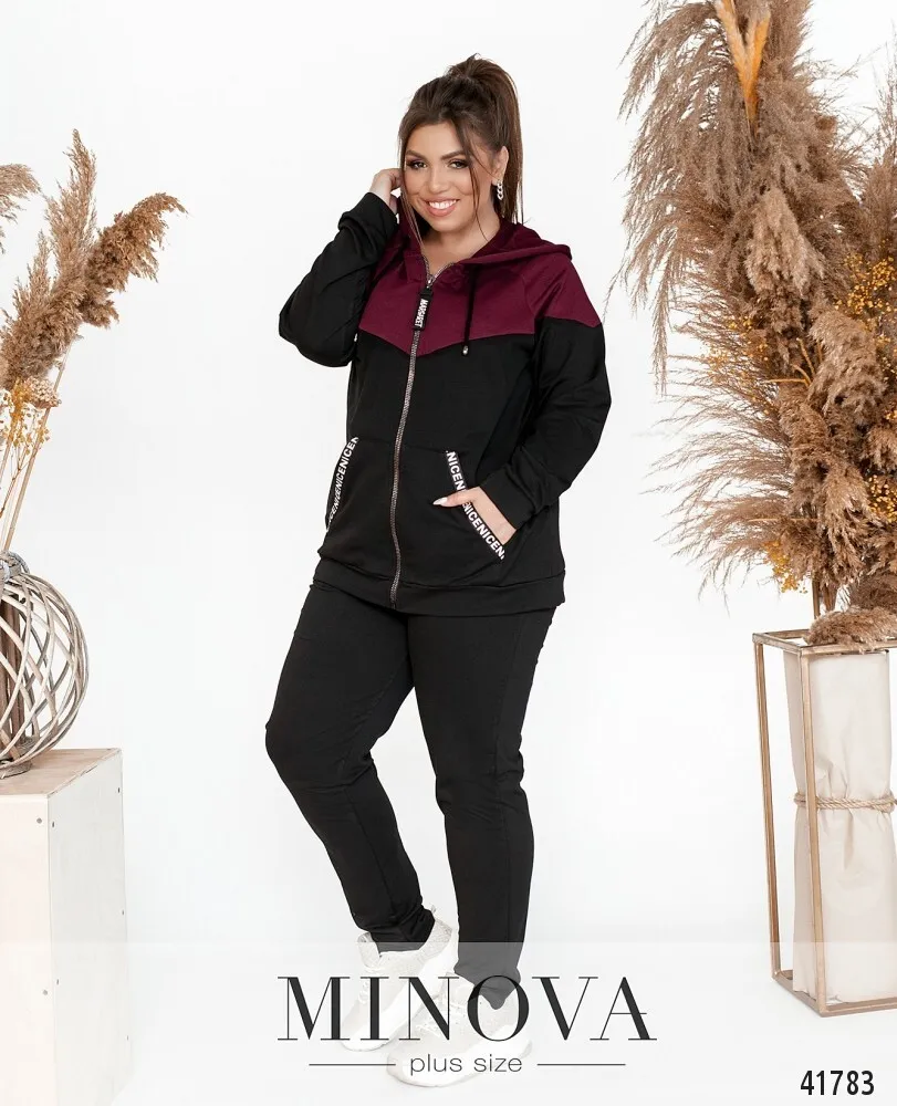 Костюм 17-226-черный-марсала Minova