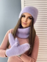 шапка снуд и варежки набор 3 в 1