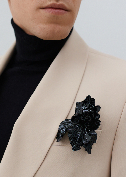 Брошь Ирис, черный