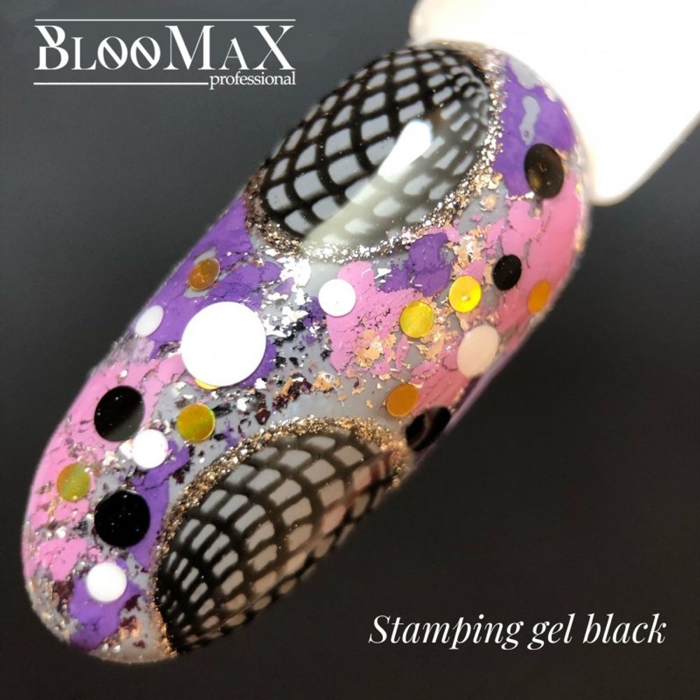 BlooMaX Лак для стемпинга Black