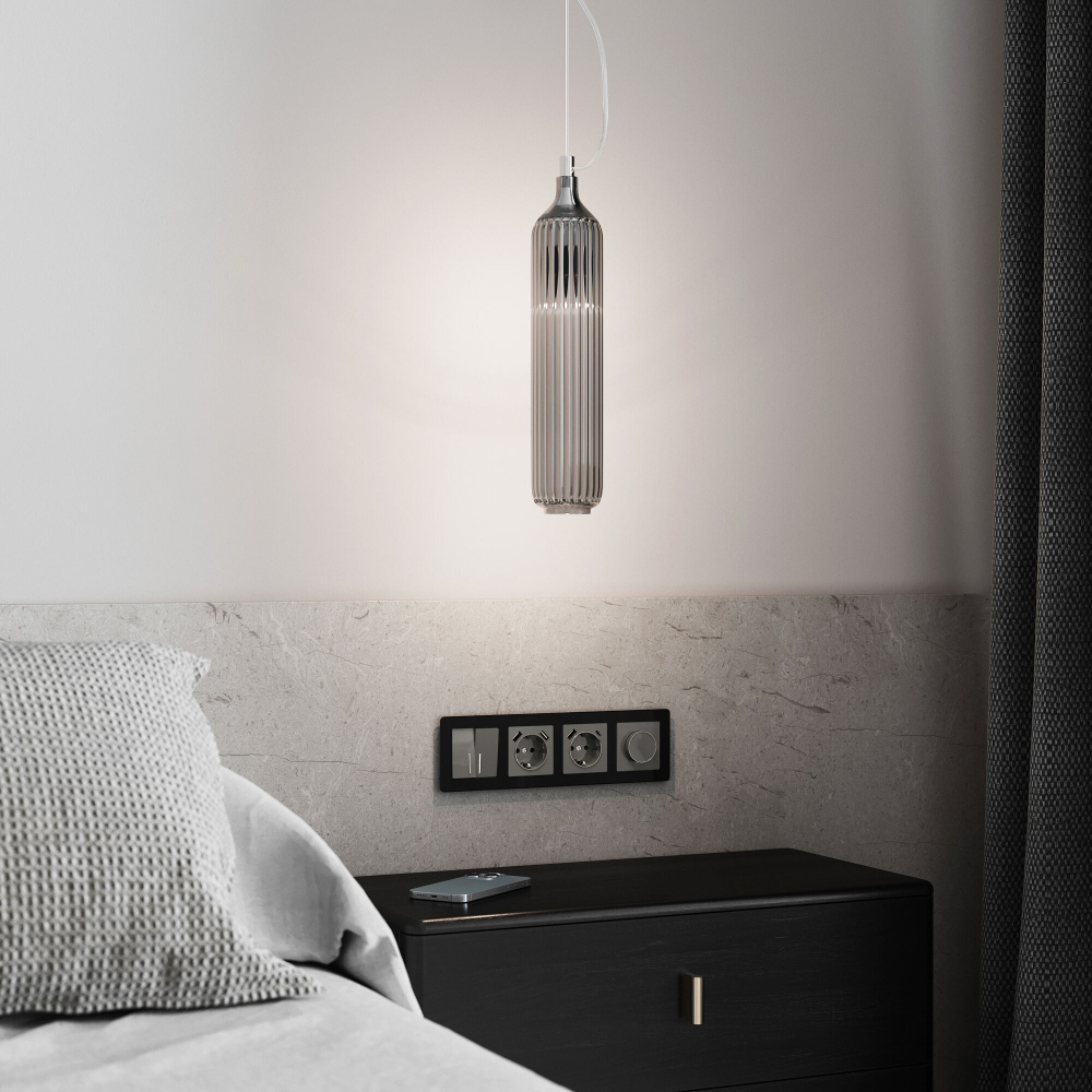 Накладка для розетки USB (графит акрил)