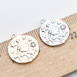 Подвеска Знак Зодиака Водолей, цвет серебро (родий), фианит, размер 16*14 мм, цена за 1 шт