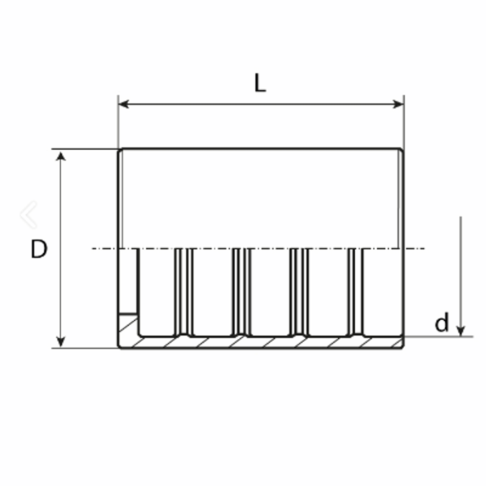 Муфта DN 25 1SS-C PTFE