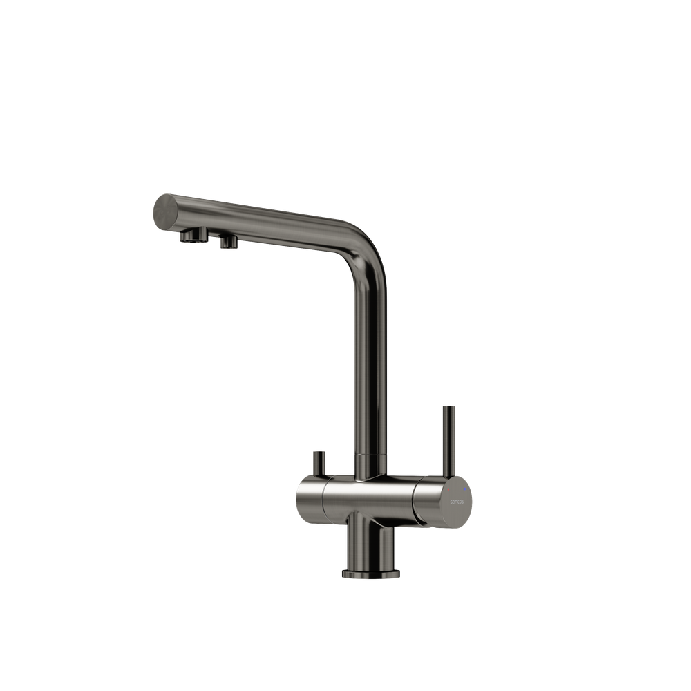 Смеситель для кухни Sancos Foster с краном для фильтра, вороненая сталь, SC4014GG