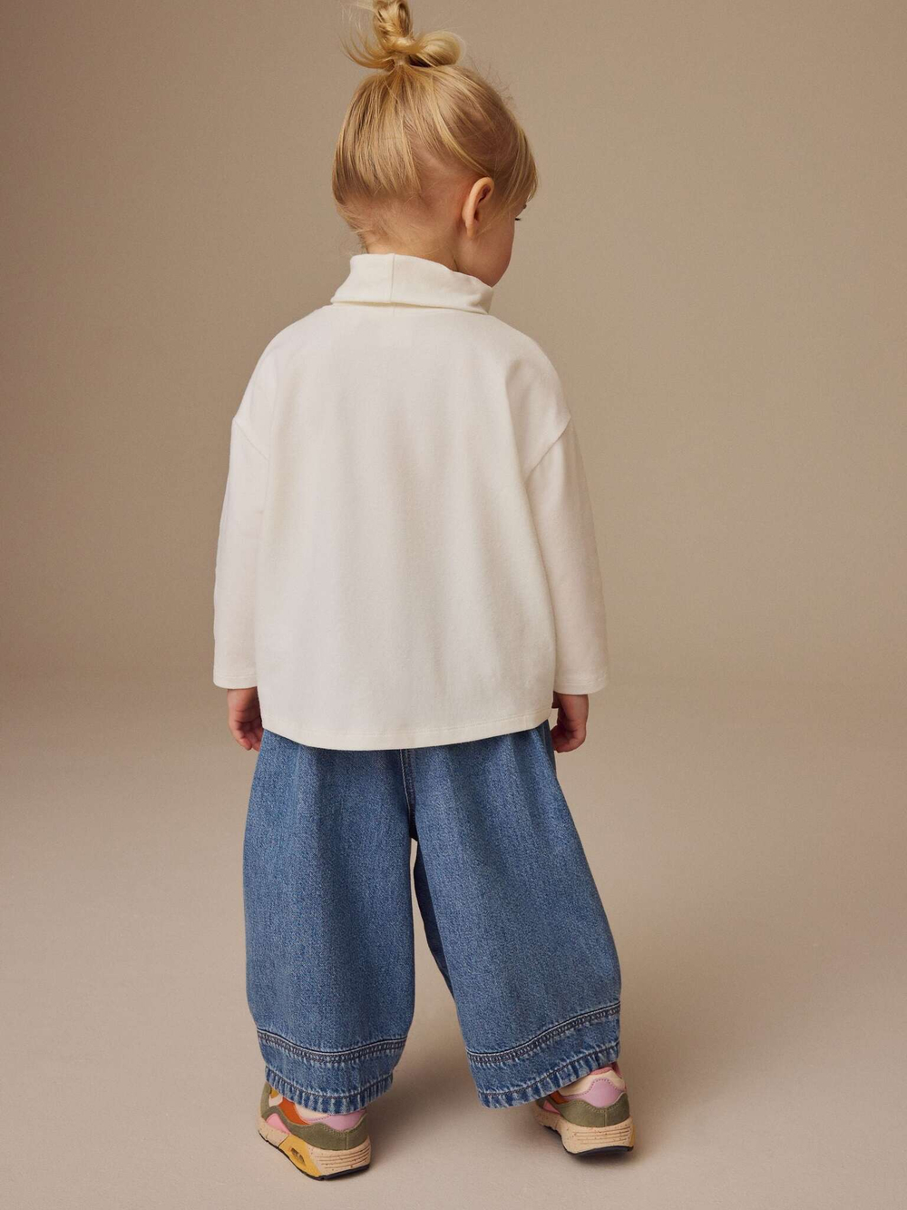 Лонгслив с воротником для девчоки Next E13-661, Кремовый