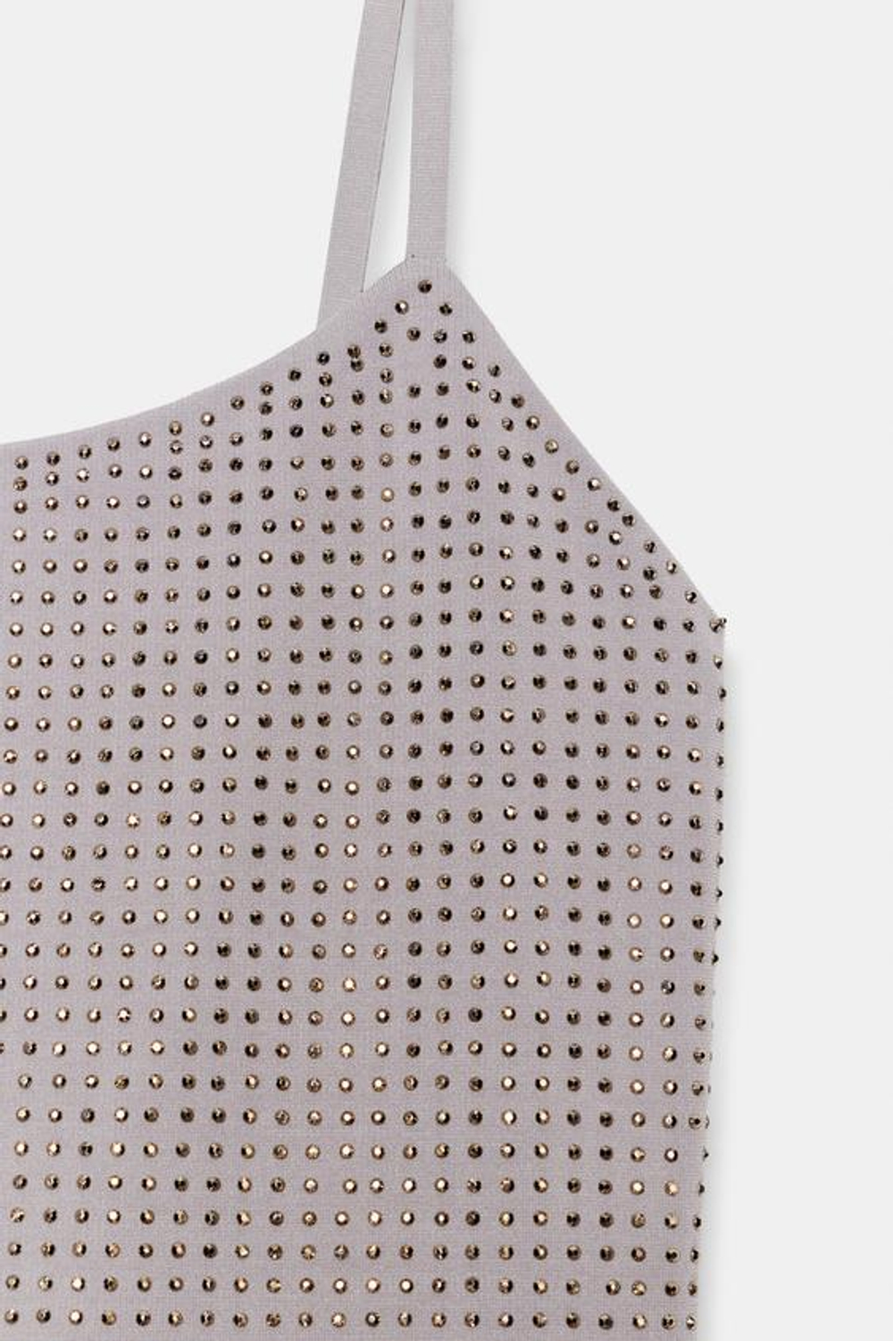 ZARA ТОП НА БРЕТЕЛЯХ С БЛЕСКОМ, ТЕМНО-СЕРЫЙ