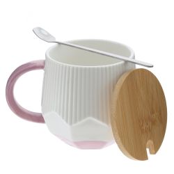 GAEM Кружка с крышкой и ложкой, 320 мл, L13,5 W9 H10 см, 4в.