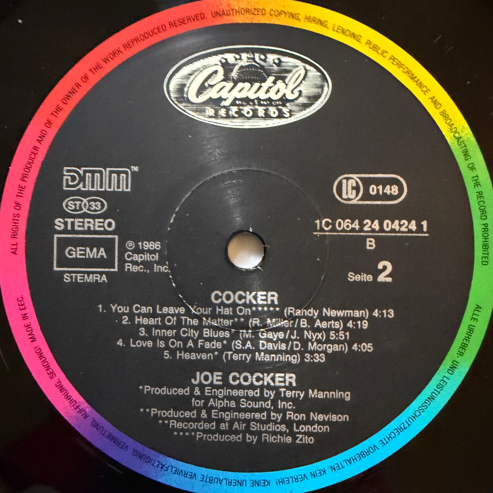 Joe Cocker - Cocker (Европа 1986г.)