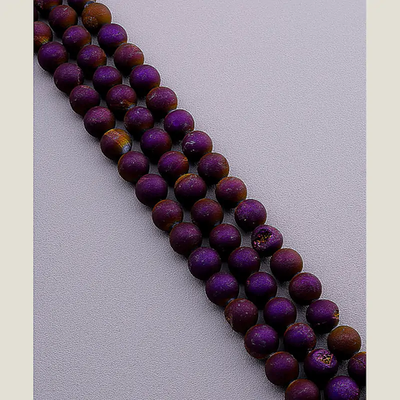 Нитка Агат 40 см. 12 мм. (Без замка) - Сиреневая