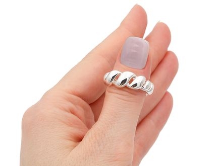 Кольцо Витое светлое серебро