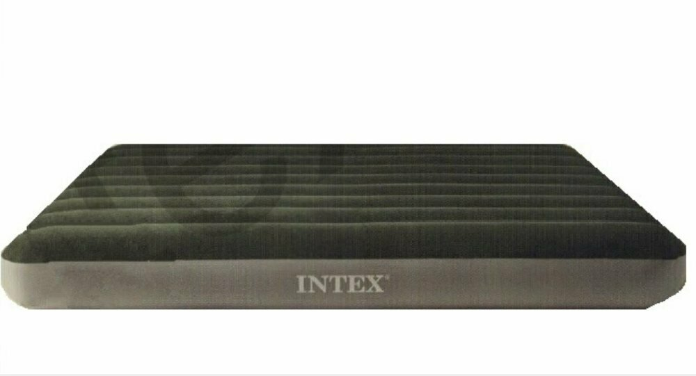 Мaтрас нaдувной Intex 64109 Prestige Downy 152х203х25 см / Крoвать нaдувная Интeкс двухспальная велюровая для дома и туризма