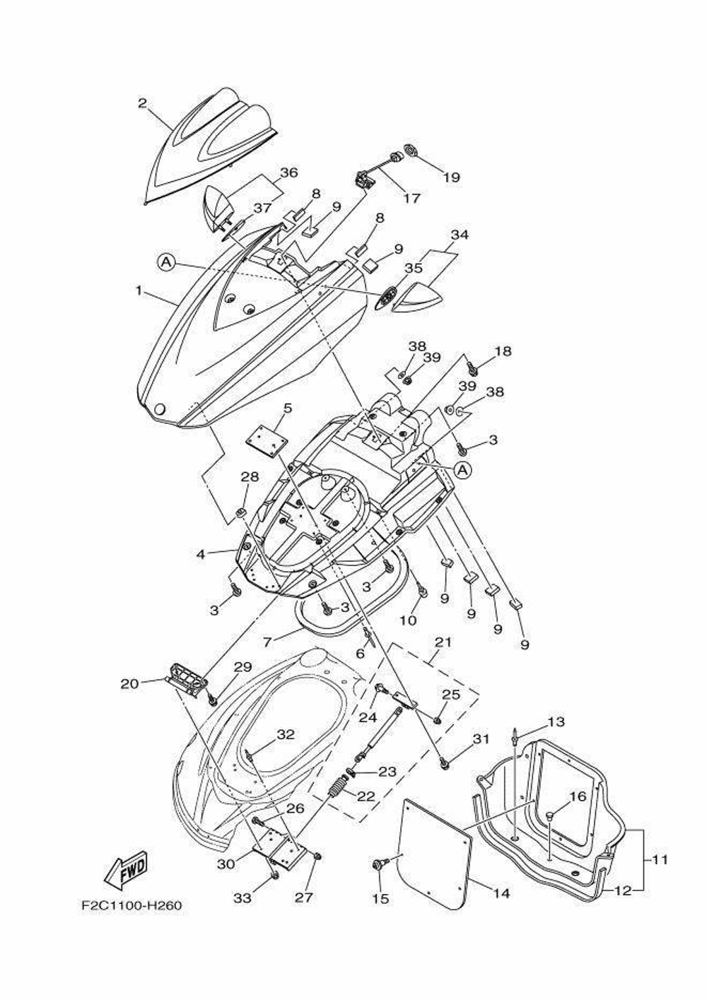 Винт крепежный Yamaha