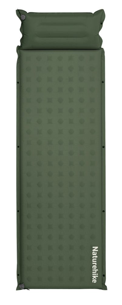 Коврик надувной односпальный Naturehike D series, с подушкой, хаки (CNK2550WS025)