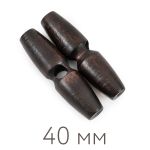 Пуговицы дерево 1 прокол 64L=40 мм, 24 шт, №304 т.коричневый, Blitz DRN 0121