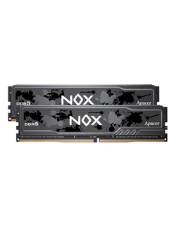 Apacer DDR5 32GB 5600MHz DIMM NOX Black Gaming Memory (PC5-44800) CL40 1.25V (Retail) 2048*8 Kit (2x16GB) Heat Sink (Retail) 3 years (AH5U32G56C522MBAA-2)