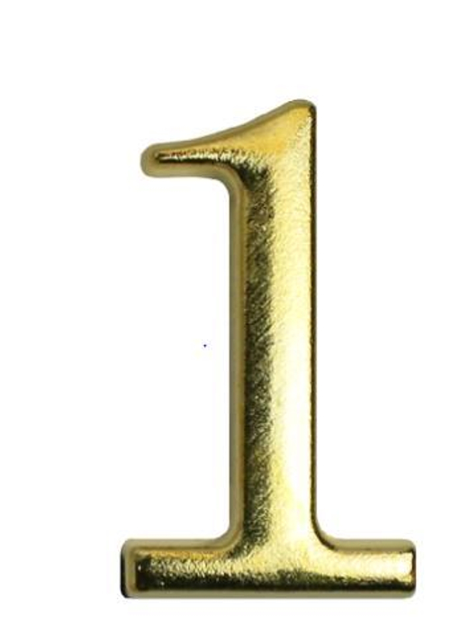 Цифра дверная АЛЛЮР ''1'' метал. на клеевой основе  ЗОЛОТО /5058