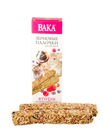 ВАКА зерновые палочки для грызунов"ягоды" 2 шт