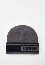 Шапка BIKKEMBERGS Темно-серый/Черные полоски и логотип Мальчик