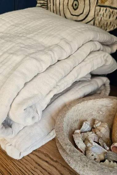 Штора из муслина бежевого цвета из коллекции essential, 150х290 см