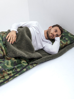 Многофункциональное одеяло-пончо-спальный мешок с непромокаемым верхом в чехле большое