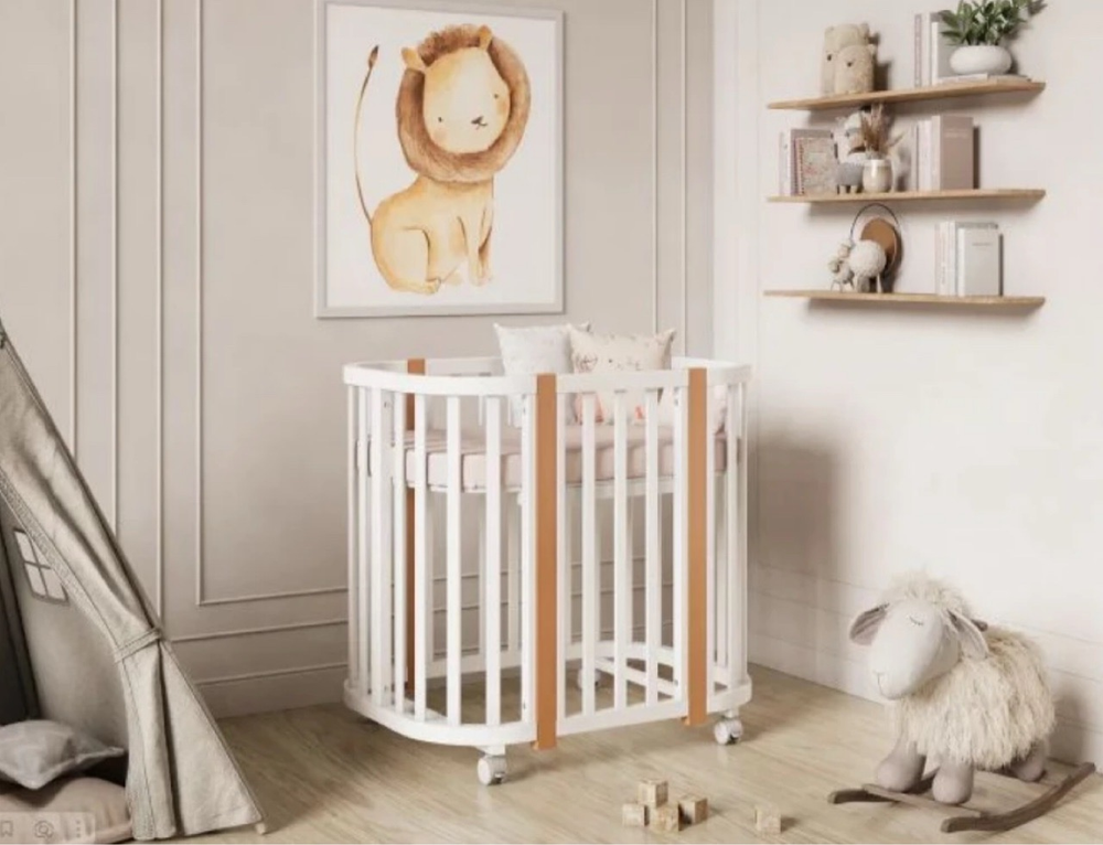 Кроватка детская Incanto Lunna Sonata (белый/бук) маятник поперечный