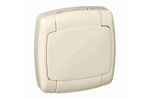 Розетка 1-м СУ с/з черный графит 16-525